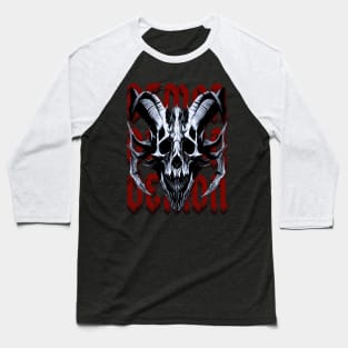 Red Demon Skull Baseball T-Shirt